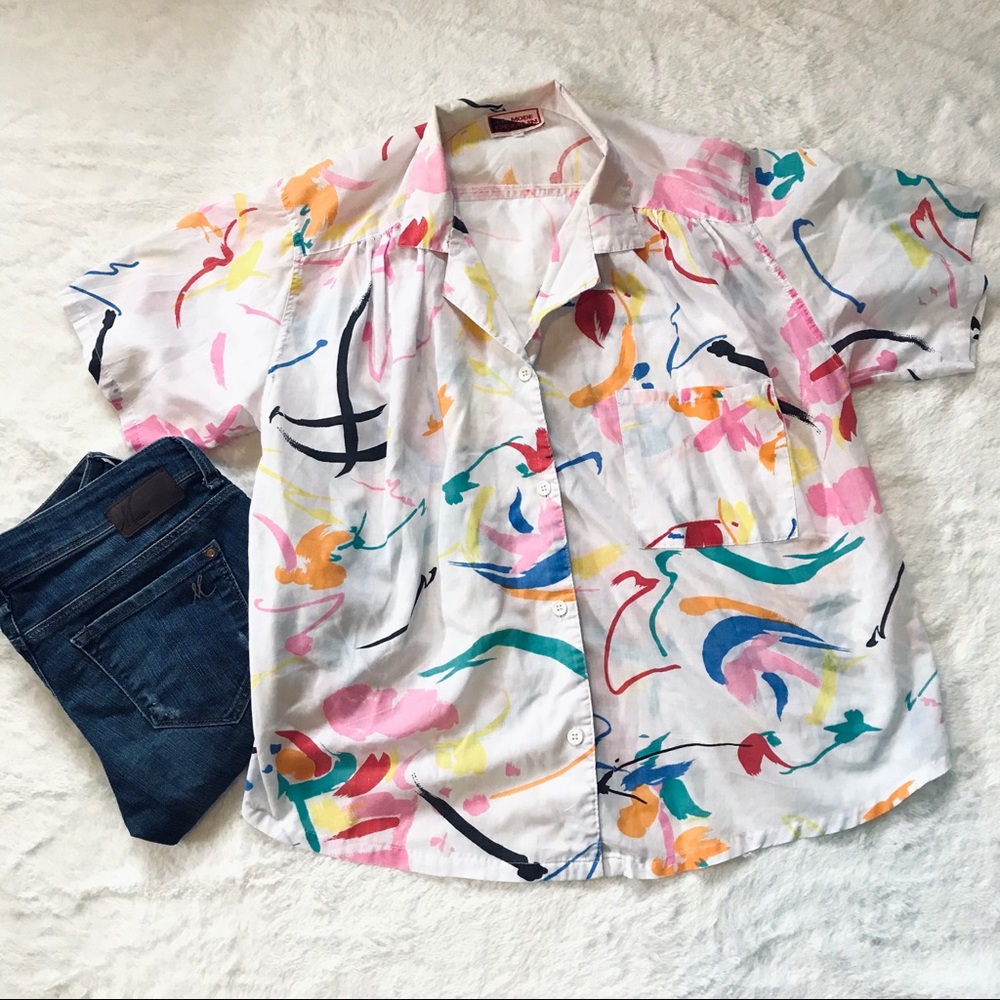 🍭2/10$ - La Mode Denim | Vintage Abstract Shirt